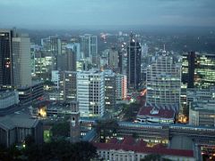 14A North View After Sunset Teleposta Towers On Left, City Hall, Ecobank Towers, Black Icea Building On Right From Kenyatta Centre Observation Deck In Nairobi Kenya In October 2000